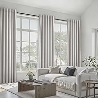 Vista 15 de Topfinel Cortinas Opacas y Cortinajes Marfil Crema de 84 Pulgadas de Largo, Beige con Pliegues Pinzados Completamente Opacas de Lino Natural