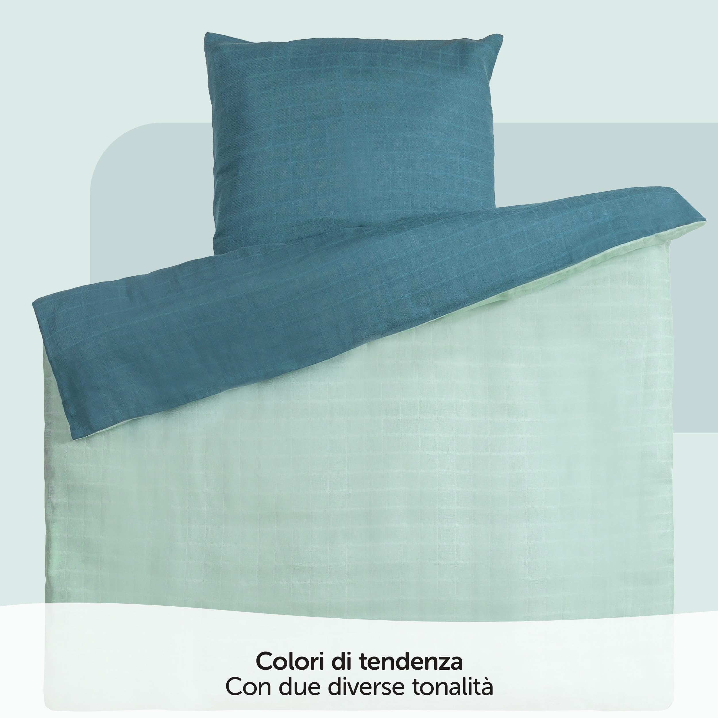 Set Biancheria Letto Bambino In Garza Cotone - Copripiumino 80x80 Cm E Federa 35x40 Cm, Rosa