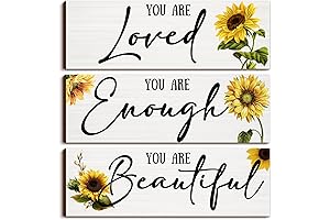 Sunflower Pictures Wall Decor Farmhouse Inspirational Motivational Quotes Love for Home Office Decor