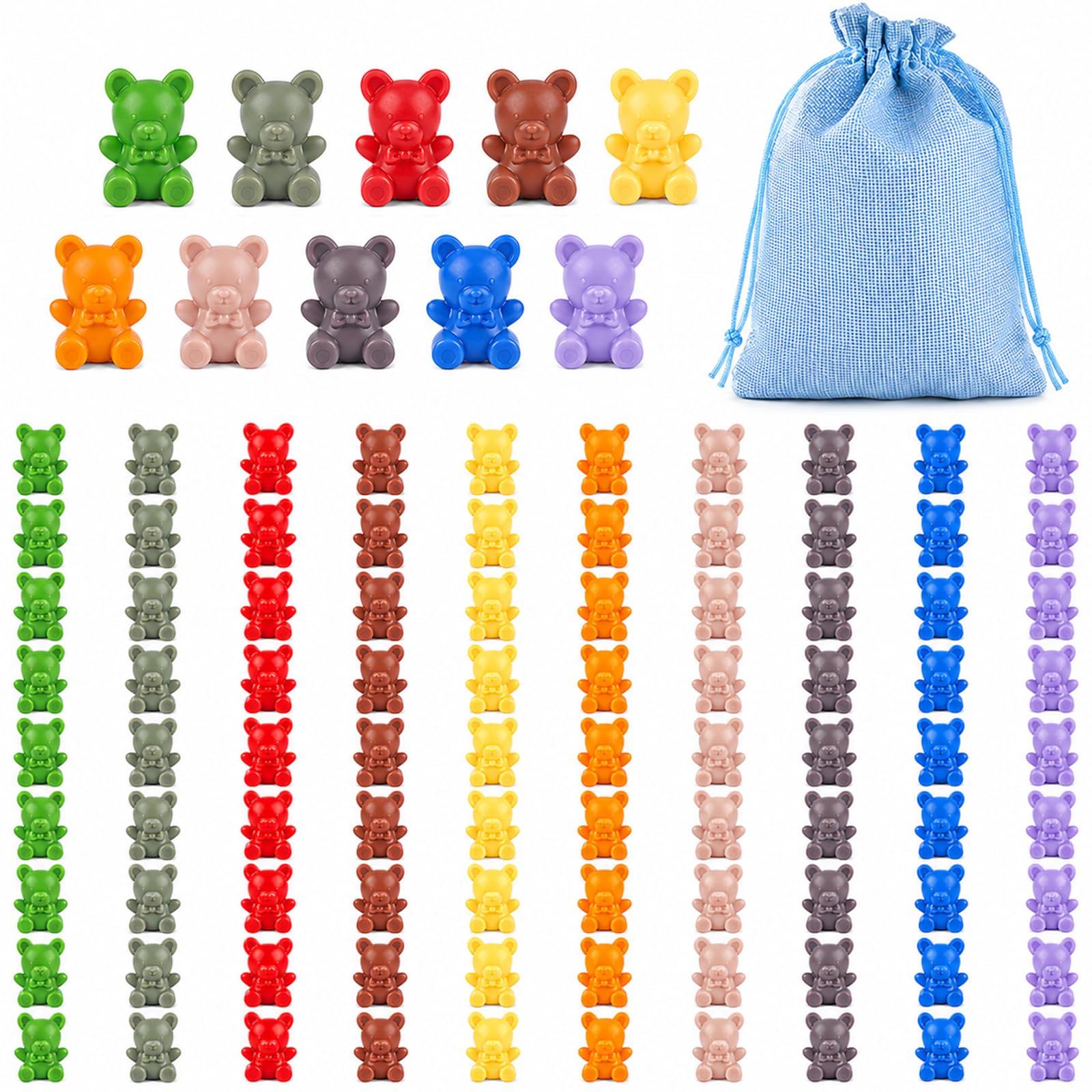 Amazon.com: XINHUIDALSQ Rainbow Counting Bears Set of 100, 10
