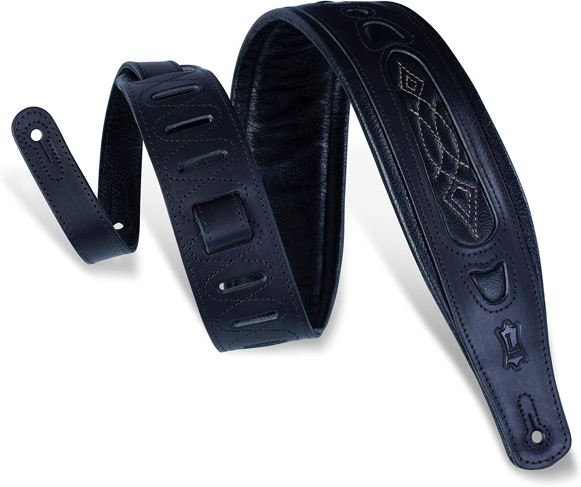 Lakota Leathers Guitar Strap 3 Inch Black Musical Instruments