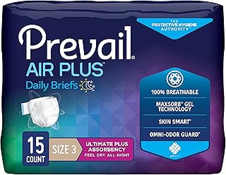 Prevail Air Plus Daily Brief - Size 3 - Breathability - Ultimate Absorbency - 15 Count