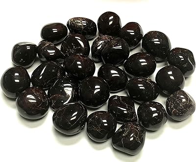 Zentron Crystal Collection Tumbled Garnet Stones - Large 1" Pieces in Velvet Bag (1/2 Pound)