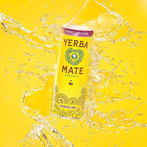 Miniatura 4 de Yerba Madre Yerba Mate Espumante Orgánica, Cherry Jubilation, 80mg de Cafeína Natural a Base de Plantas, Energía Suave y Concentración, Carbonatada,