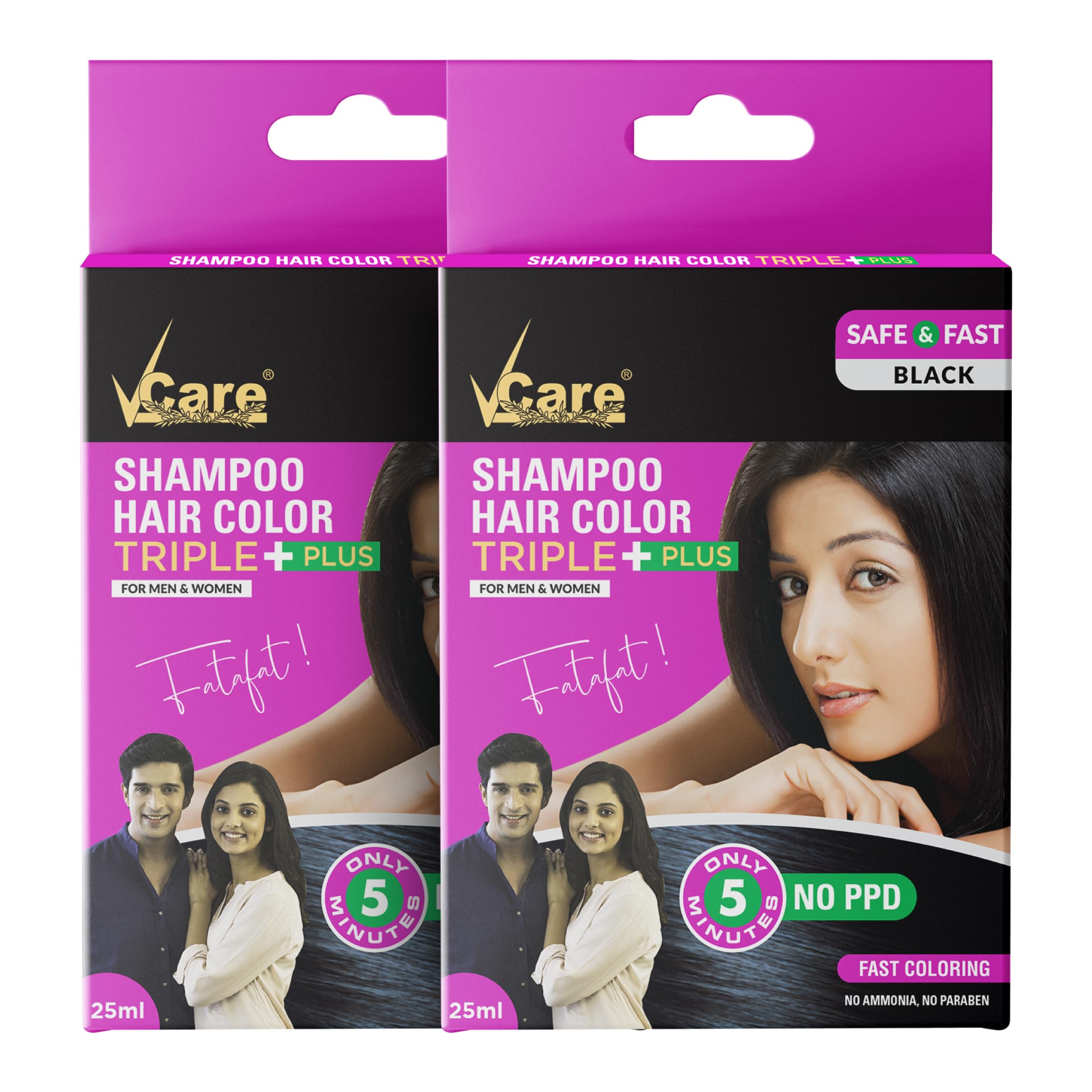 Shampoo Hair Color, Black, 25Ml