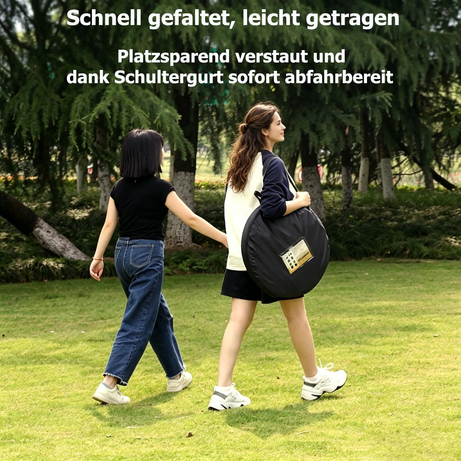 Pop Up Zelt, Duschzelt mit Tragetasche Fenster & Camping Zubehör, Mobile Umkleidezelt, Camping Toiletten Zelt, Sichtschutz Zelt für Outdoor, UV-Schutz wasserdicht für Camping Wandern Strand - Schwarz