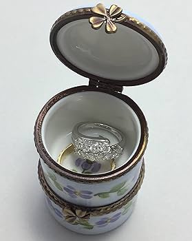 Amazon｜フランス Limoges リモージュ 陶器小物入れ(2段ケース