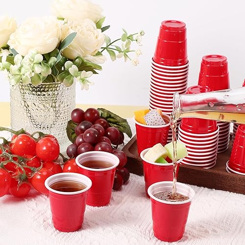 Miniatura 5 de 300 vasos de chupito de plástico de 2 onzas, vasos de chupito desechables, mini vasos rojos, mini vasos de chupito para fiestas para muestras y