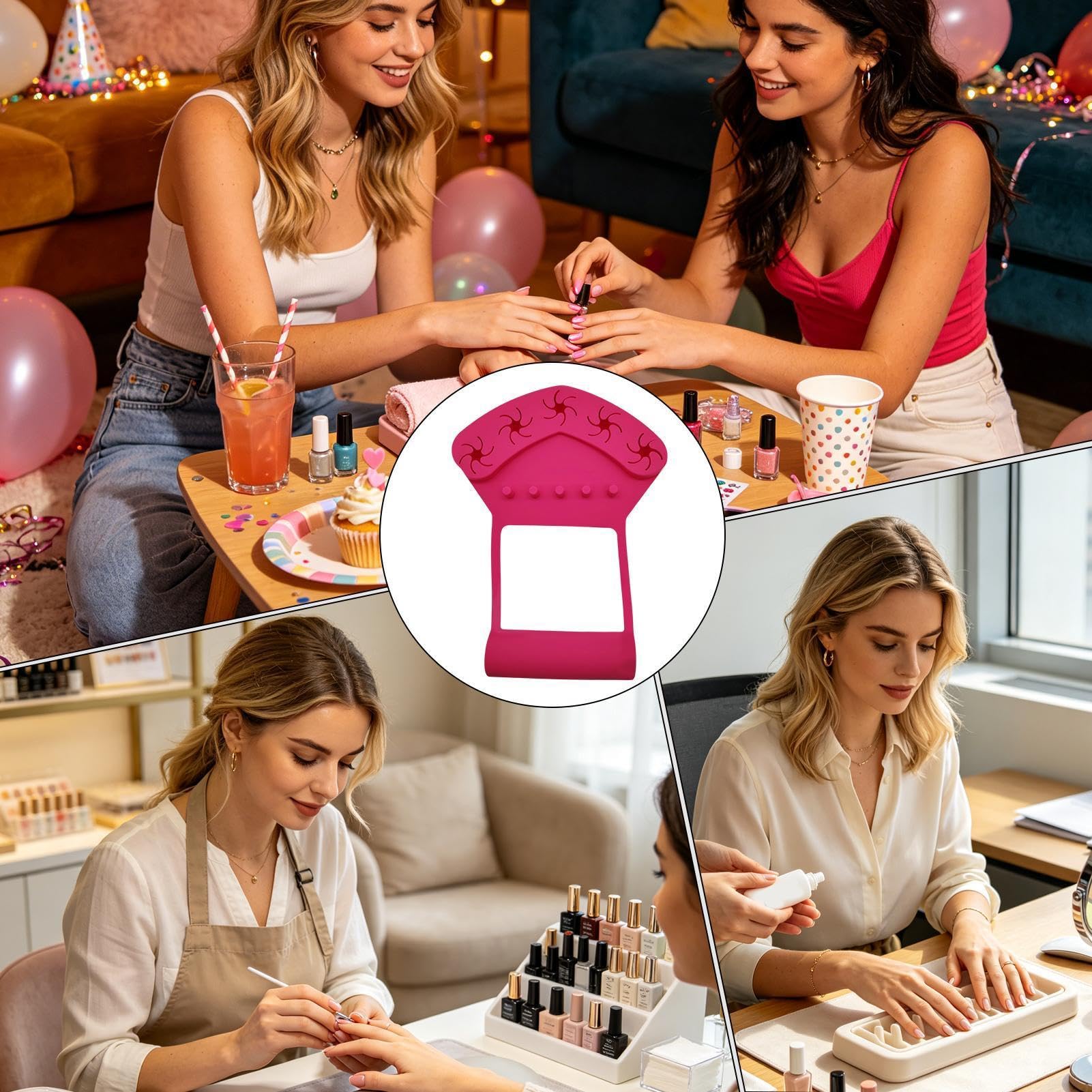 Tappetino Poggiamano In Silicone Cuscinetto antiscivolo per manicure | Supporto in silicone per la manicure Per donne principianti, pittura unghie, saloni, feste e vacanze