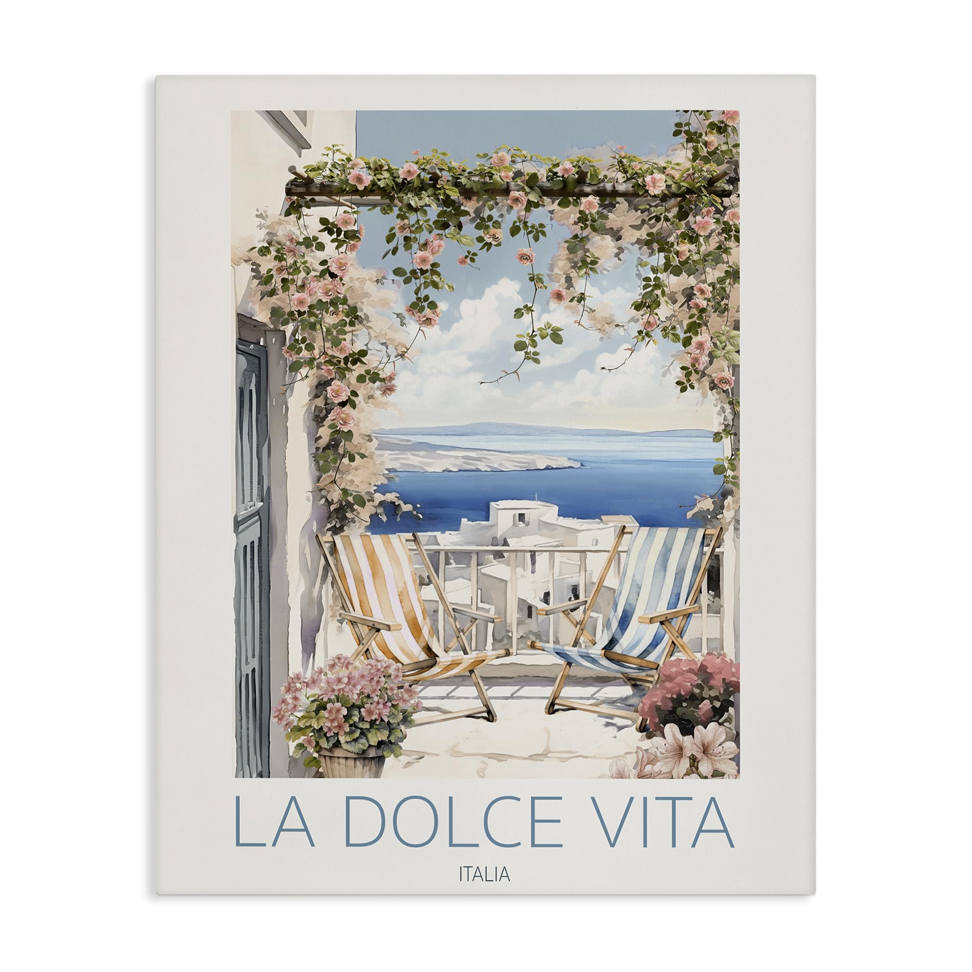 Stupell Industries Unframed 'Coastal Italian Balcony View'| Canvas Art
