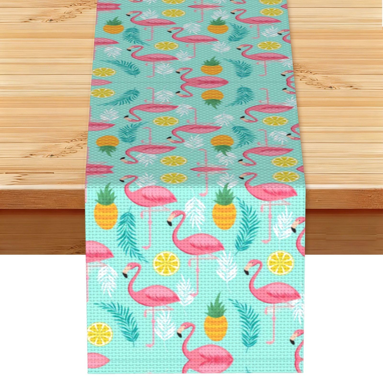 Flamingo (3) Linen Feel Table Runner Wedding Party Home Decoration