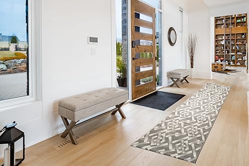 Miniatura 6 de ShadesU Alfombra antideslizante de tamaño personalizado, diseño abstracto, alfombra de pasillo de pelo bajo, 0.3 pulgadas, parte trasera