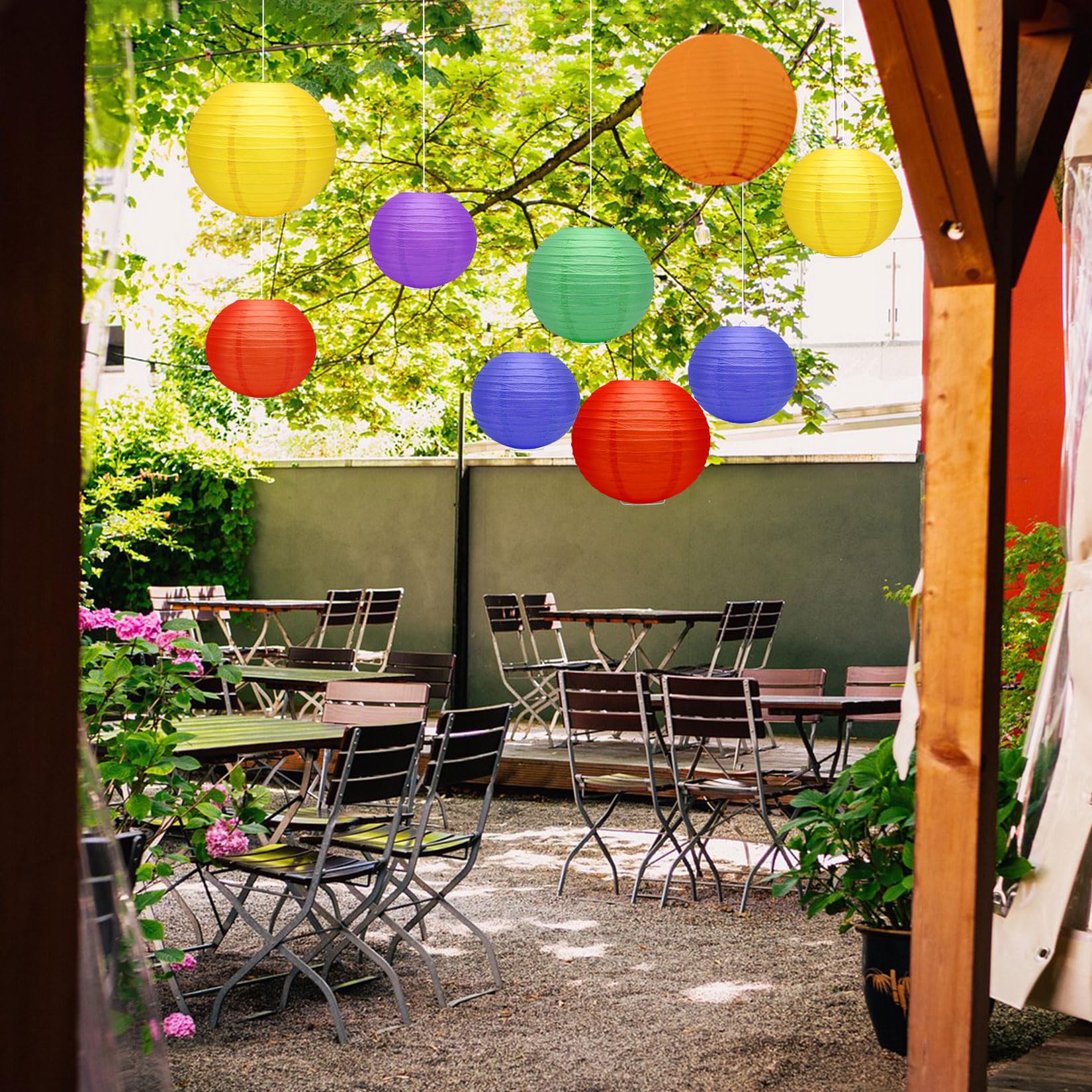 Lampions Anniversaire Lanternes Papier Blanc Lot De 12 - 4 Tailles (15-30cm) - Décoration Mariage, Fête Décoration Mariage Anniversaire