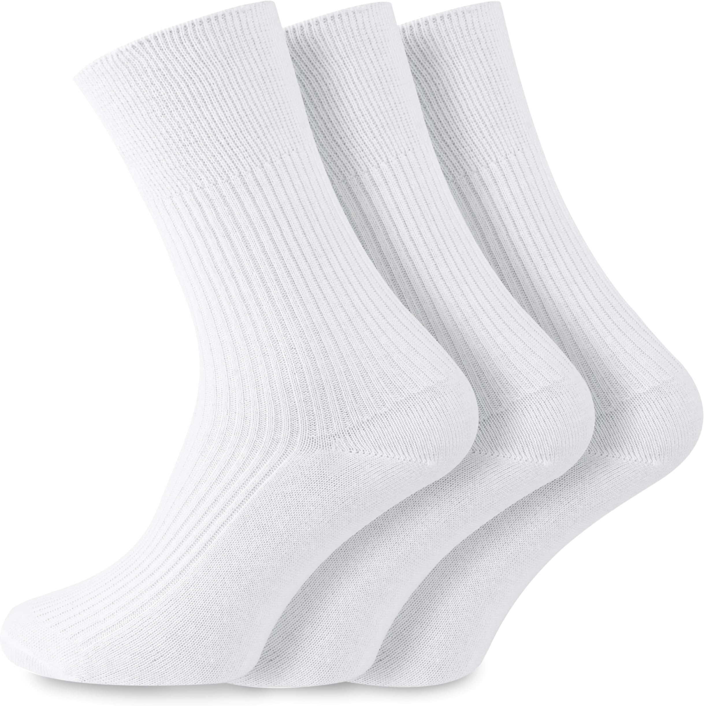 Men's Non Elastic 100% Cotton Soft Top Diabetic Friendly Socks Smooth Toe Seam 3 Pair UK 6-11