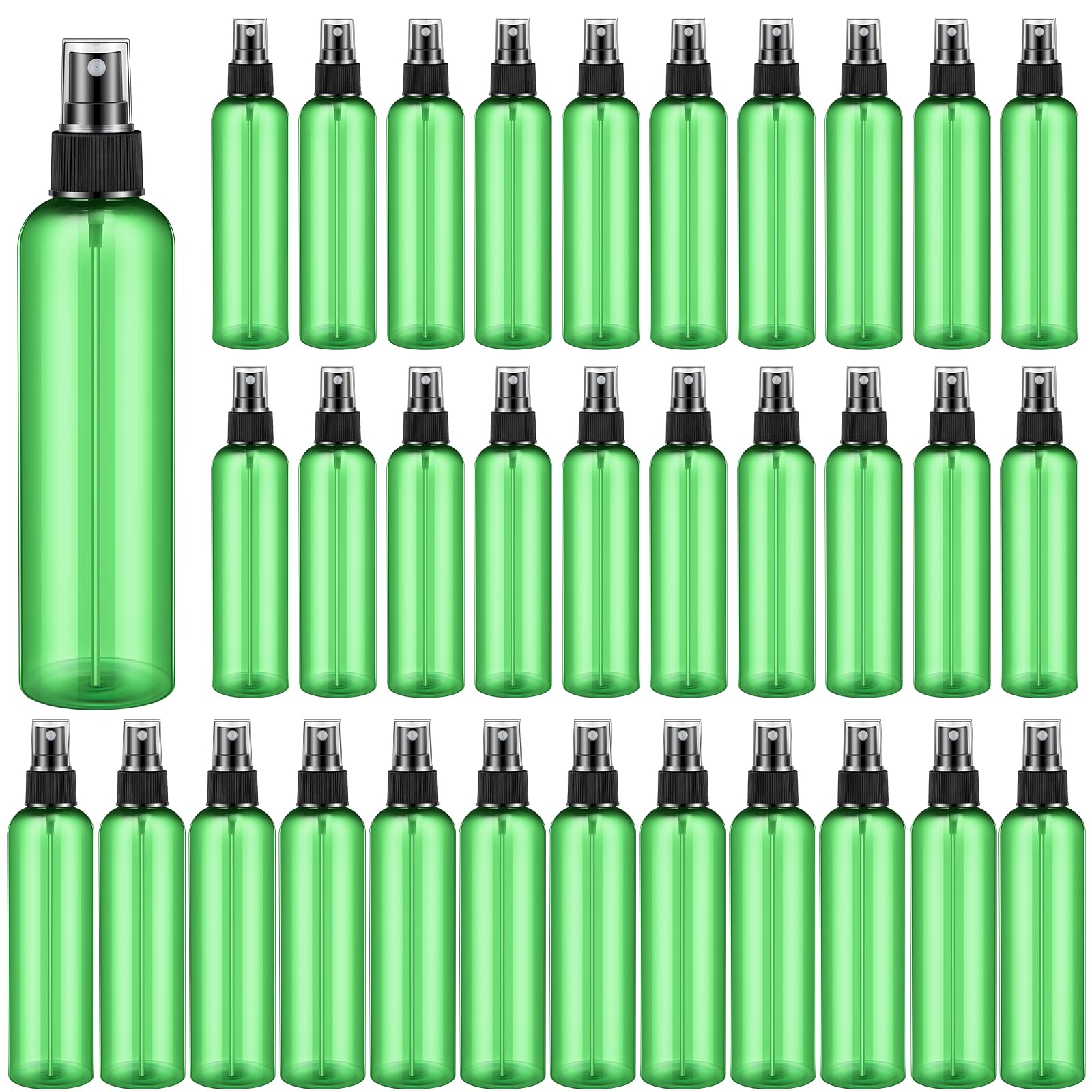 Eccliy 32 Pcs 8 oz Spray Bottles Fine Mist Cleaning Bottles Clear Empty Plastic Travel Sprayer Refillable Sprayer with Cap for Cleaning Solutions Oils