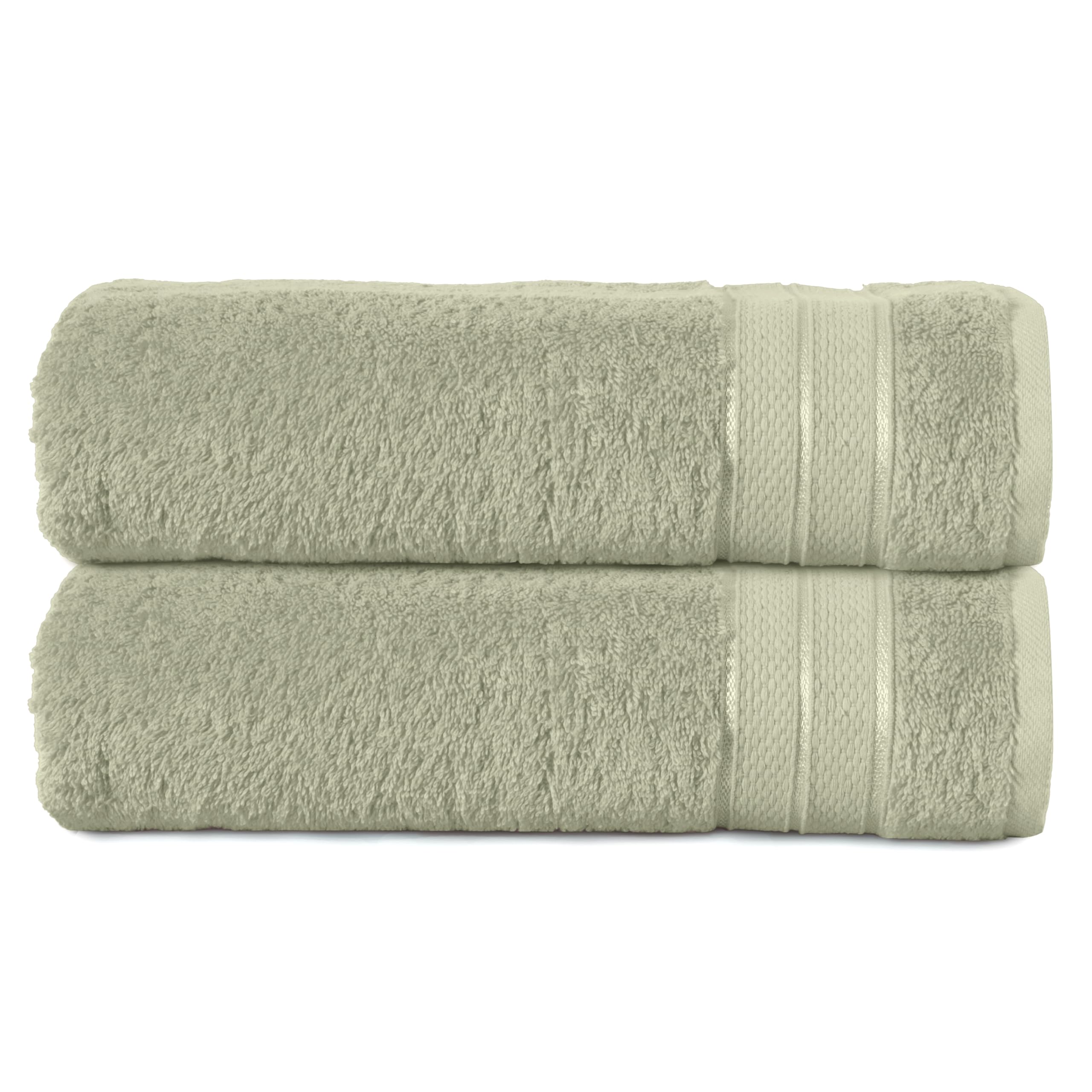 Elegant Comfort Three Line Popcorn Towel Set for Bathroom 27 x 54 inches, Premium Hotel Quality 2-Pack Bath Towels, 100% Turkish Cotton, Soft and Durable, Quick Dry and Highly Absorbent, Jade Green
