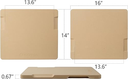 Miniatura 7 de Piedra de pizza grande, piedra rectangular de pizza de 16 x 14 pulgadas para horno, parrilla, barbacoa, piedra para hornear para pan de pizza