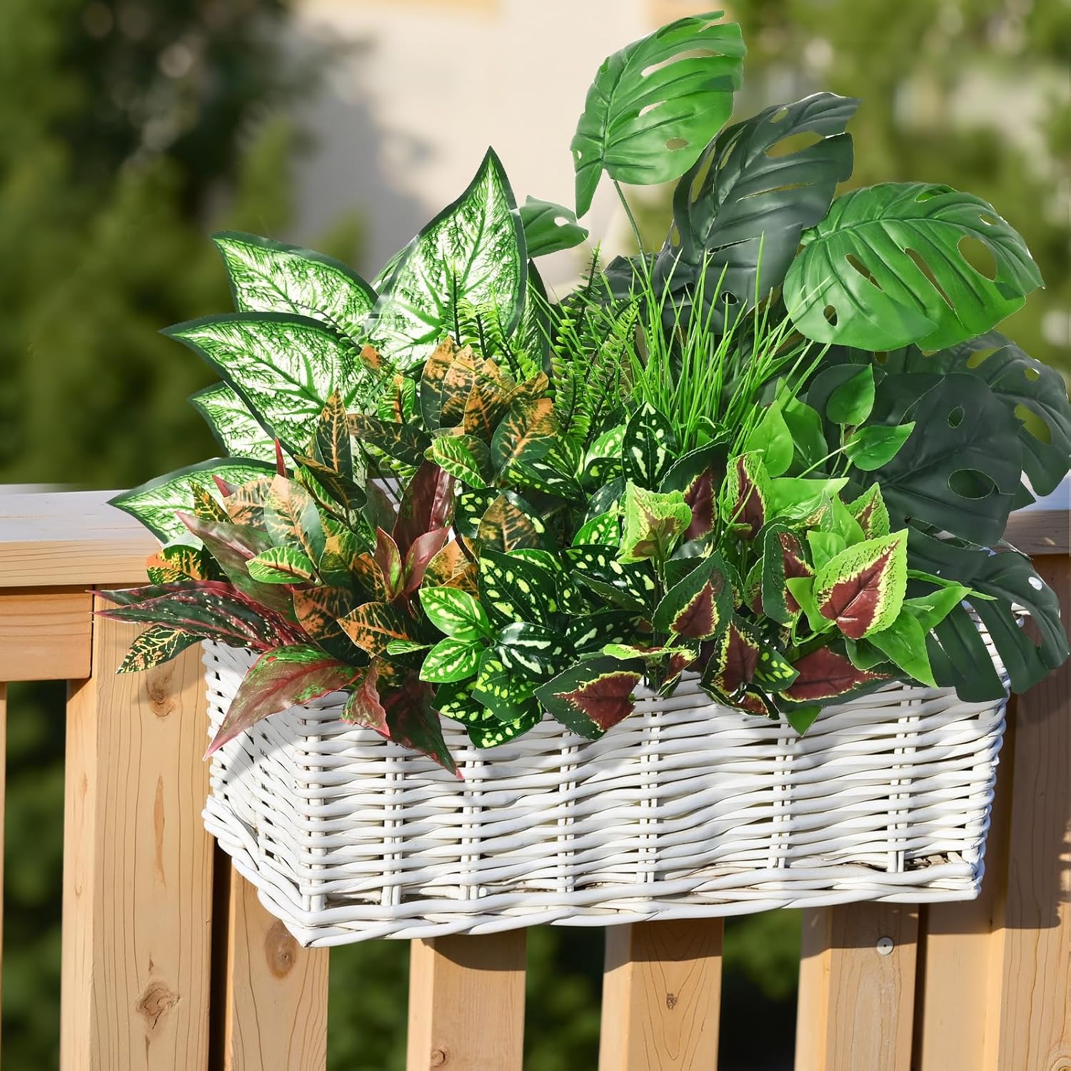 Waipfaru Artificial Plants Outdoor UV Resistant, Realistic Fake Plants Artificial Greenery, Large Bunches Faux Plants for Indoor Outdoor Porch Patio Garden Spring Summer Home Decor (Large 10pcs) - Image 8