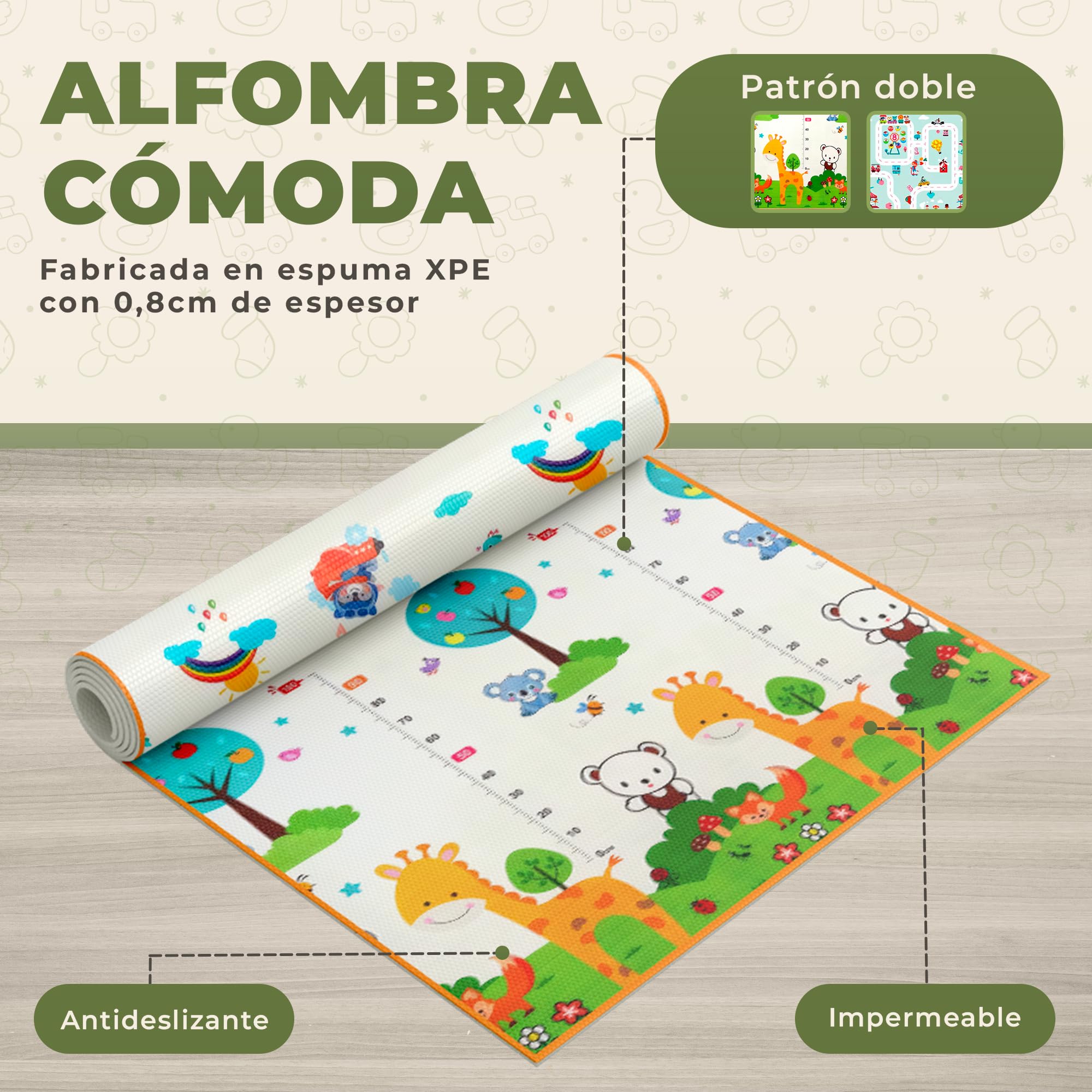 JUPPLIES Parque Infantil Bebe 120x120cm + Alfombra Bebe – Corralito Bebe con Malla Transpirable – Parque de Juegos Bebe Plegable con Puerta Lateral – Playpen Bebe - Azul