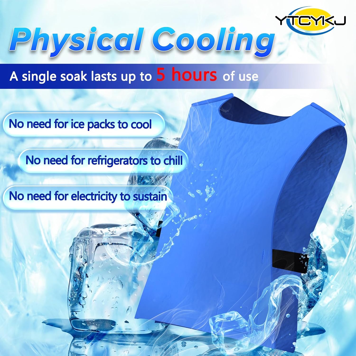 Cooling Ice Vest for Men and Women,Adjustable Evaporative Cooling Vest for Hot Weather, No Ice or Electricity Needed