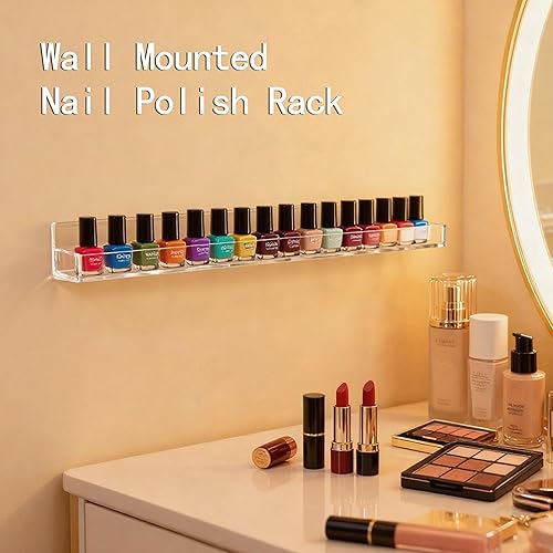 Miniatura 4 de 6 Pack Invisible Acrylic Floating Bookshelf for Kids Room,15 inch Clear Nail Polish Rack Wall Mounted,Small Toy Storage Wall Shelf Modern Picture