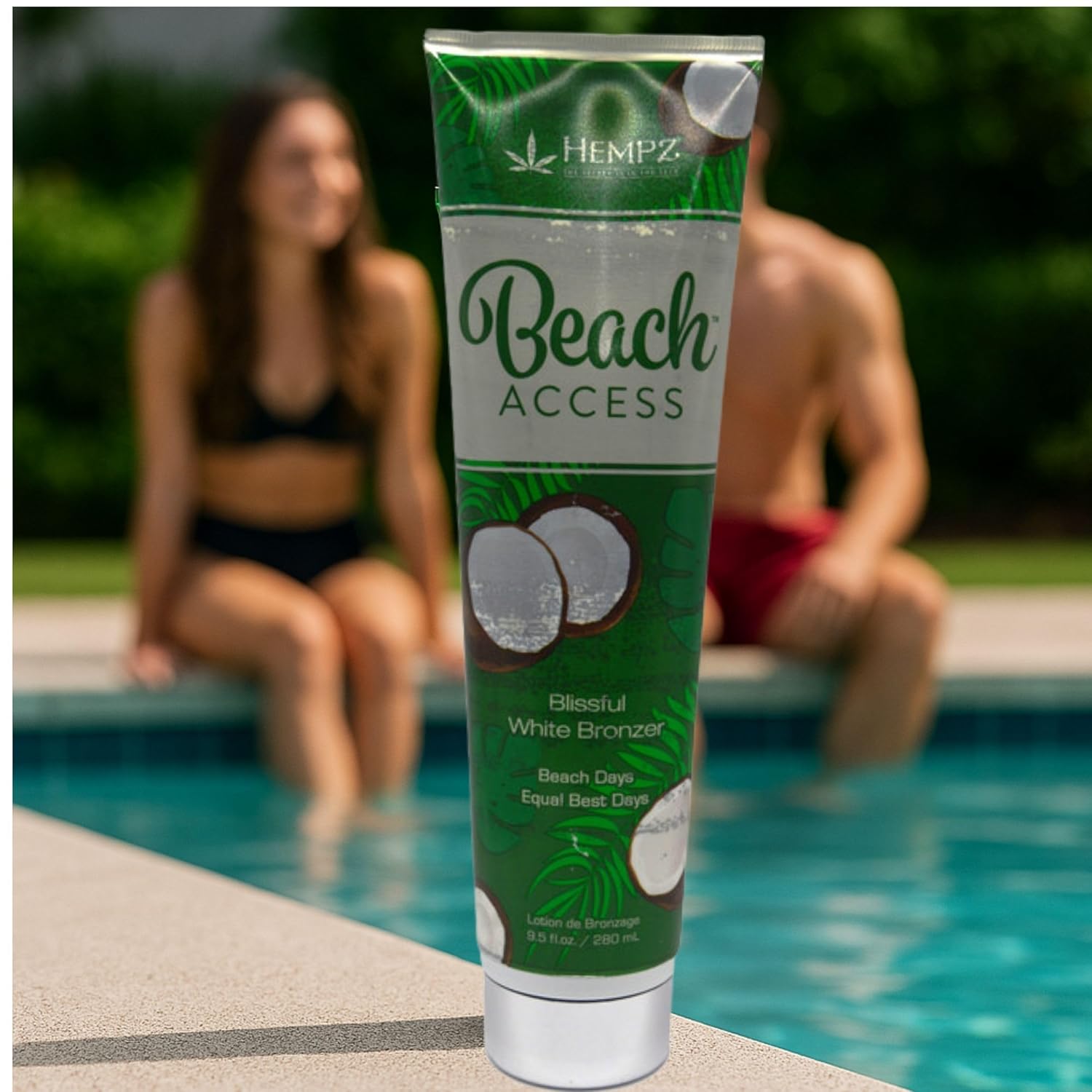 HEMPZ Hydrating Indoor/Outdoor Herbal Moisturizing Self Tanning Lotion for Tanning Beds, Beach, Sun 9.5 Fl OZ (Pineapple & Coconut)