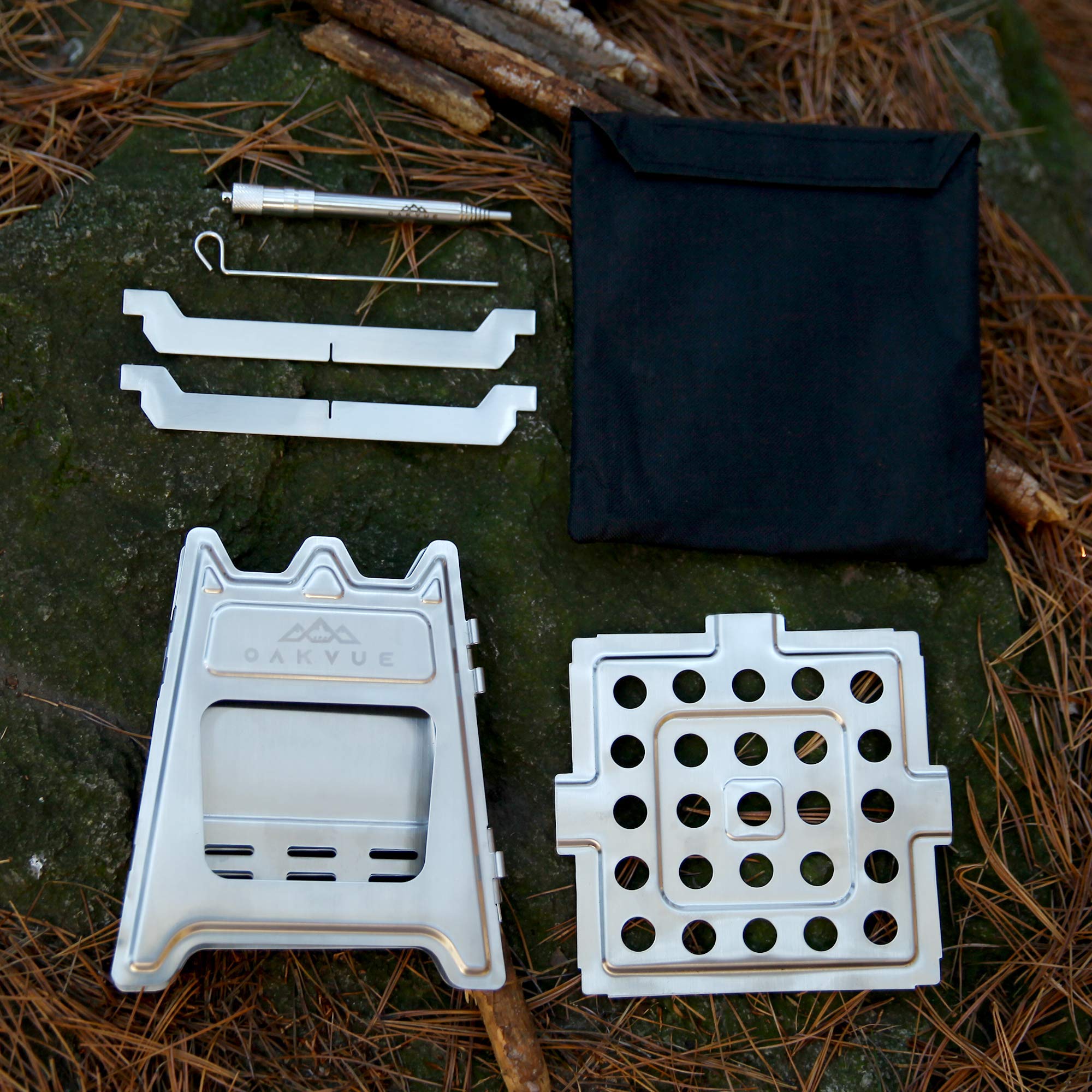 OAKVUE Foldable Camping Stove Ultralight Backpacking Stove Stainless Steel Camping Stove