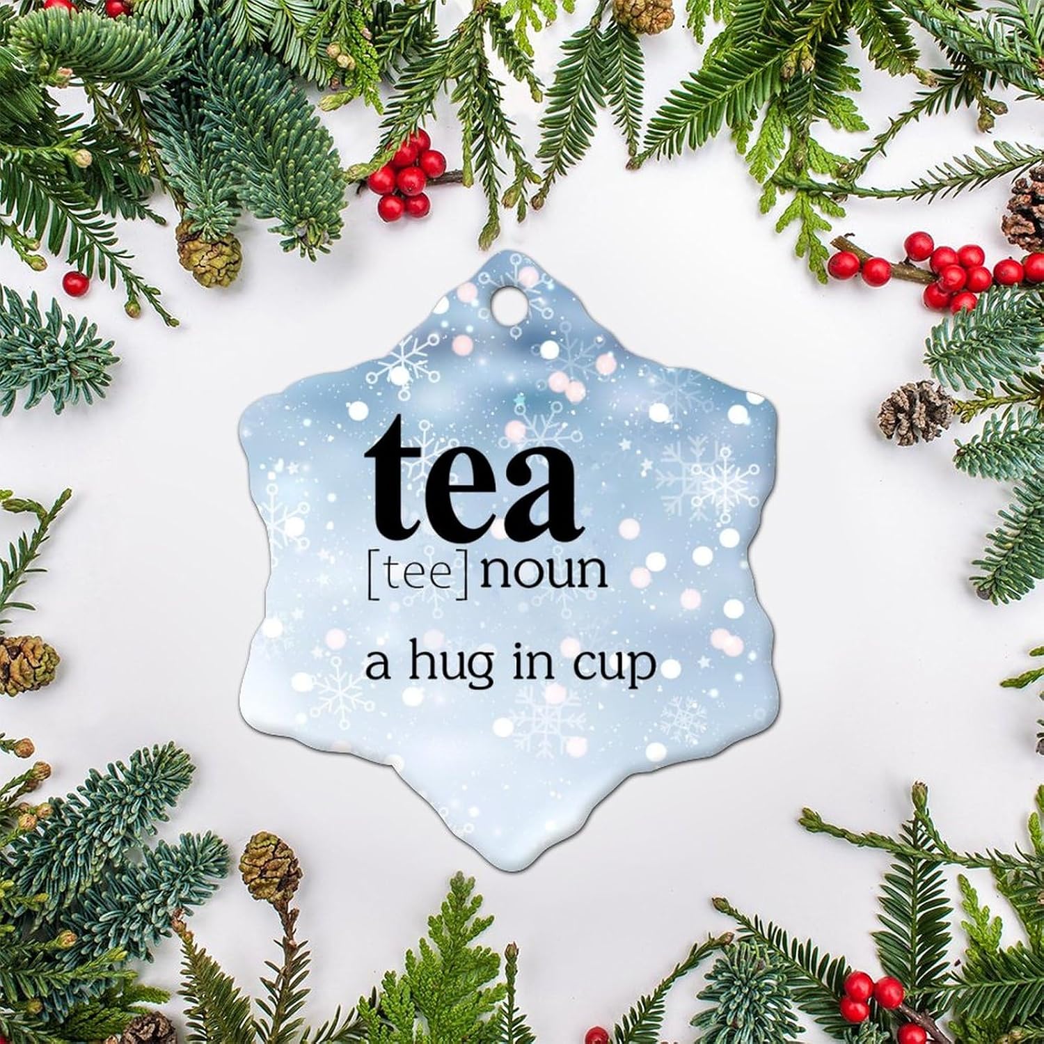 Tea Christmas Ornaments 2023 Tea Definition Christmas Decorations for Tree Word Description Ornaments Unique Party Holiday Hanging Decorations Pendant