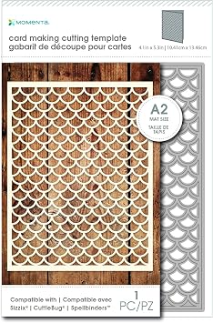 Momenta Mat-Size Die - "Mermaid Scale" - Versatile Steel Die Cut Templates, Add Detail to Scrapbooks, Greeting Cards, Mailboxes, Etc.