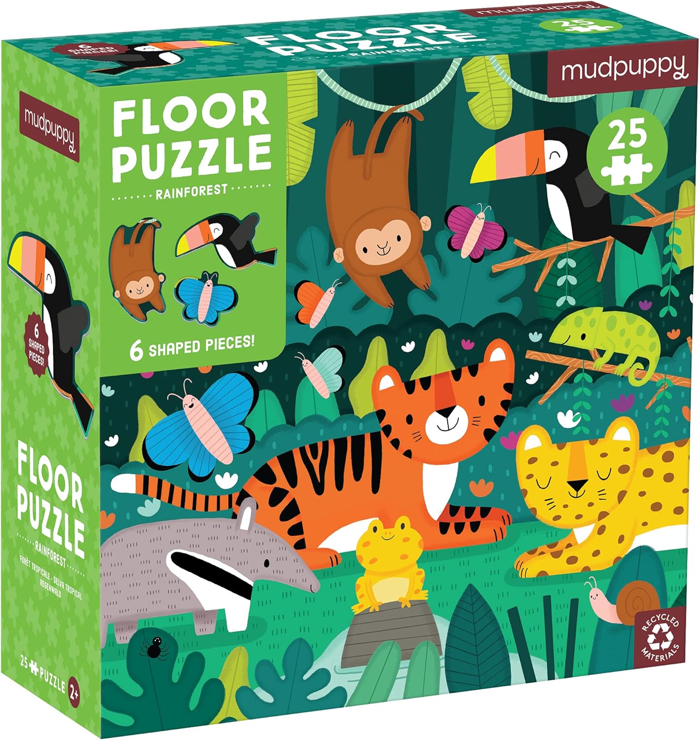Mudpuppy Rainforest 25 Piece Floor Puzzle with Shaped