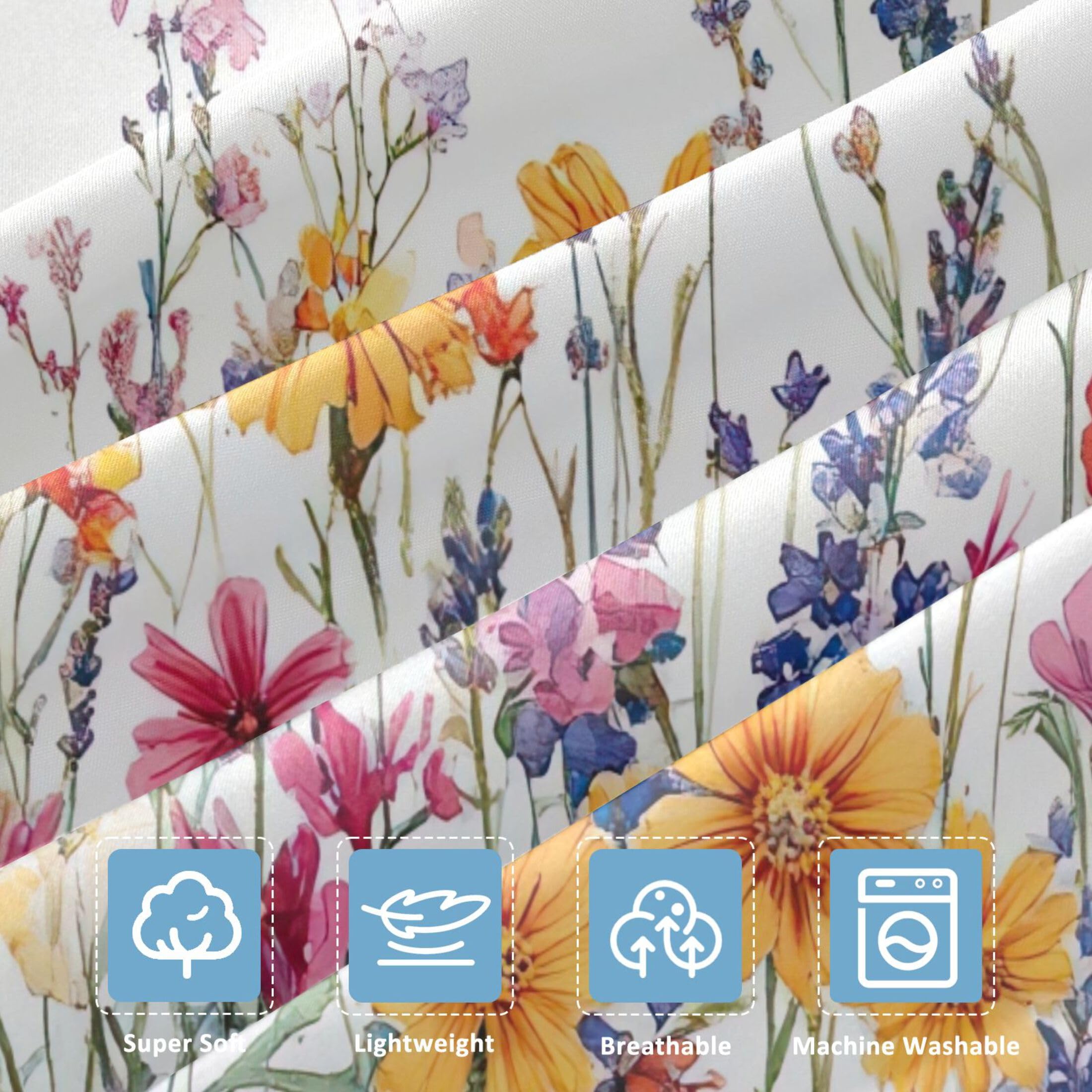 Vibrantes flores silvestres sábana bajera para colchón de aire, bolsillo extra profundo de 24 pulgadas, funda suave y transpirable con apertura de válvula de cremallera para cama de aire