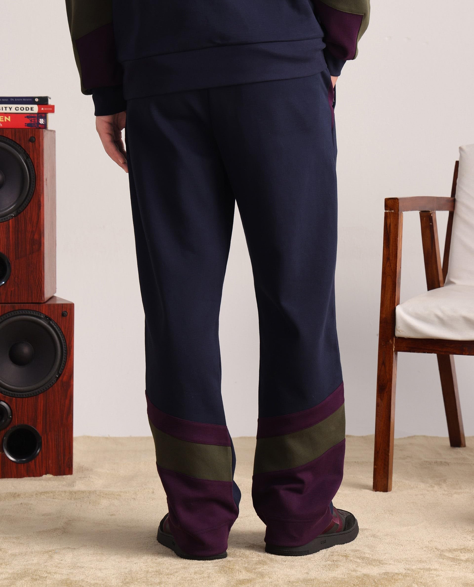 RARE RABBIT Men's Armon-1 Navy Plain Regular Fit Track Pant 2