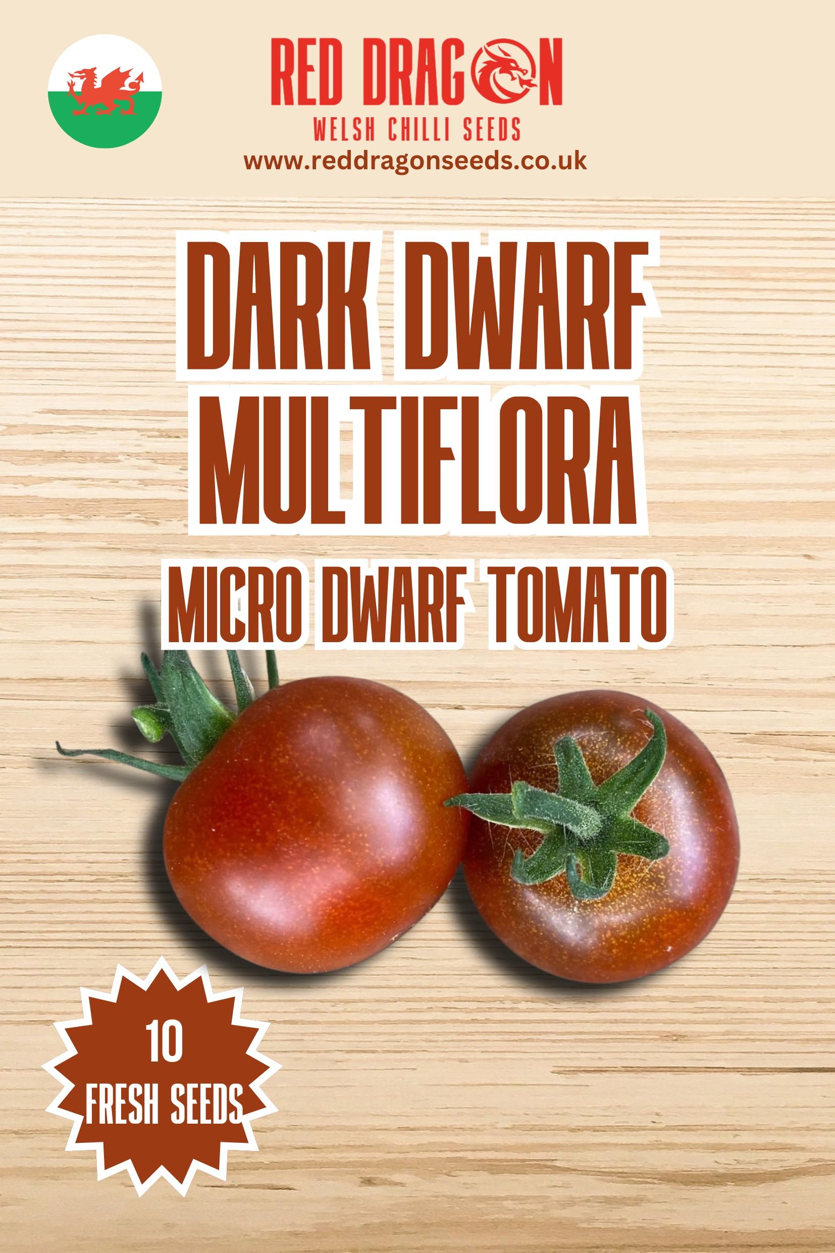 Dark Dwarf Multiflora Micro Dwarf Tomato Seeds - 10 Fresh Dark Dwarf Multiflora Micro Dwarf Tomato Seeds