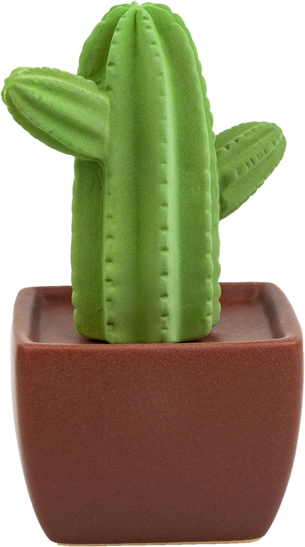 Maxi Cactus, Non-Electric Ceramic Diffusers for Essential Oils and Aromatherapy Fragrance, White Ceramic Diffusers in Car or Desk Office Decor and Small Bathroom at Home, Brown Vase