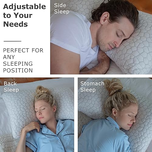 Miniatura 3 de Pharmedoc Almohadas de espuma viscoelástica - Almohada para dormir de lado - Almohada curvada - Almohada arqueada - Almohada de cuello para aliviar