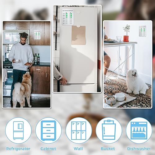 Miniatura 6 de Recordatorio magnético de alimentación para perros con calcomanía, accesorios para perros, letreros diarios de AMPM cada semana, te ayuda a rastrear