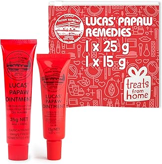 Lucas Pawpaw Lip Ointment, Lucas Pawpaw Cream, Lucas Pawpaw Ointment for Lips & Dry Skin (15g + 25g)
