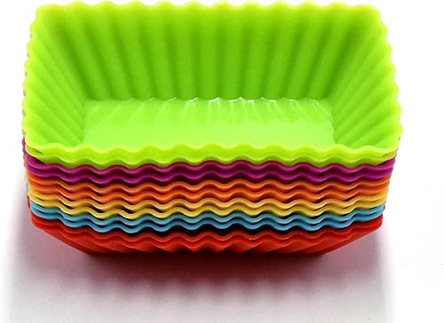 12 piezas de silicona reutilizables para magdalenas para hornear, soportes pequeños para cupcakes, forros de silicona de color aleatorio, vasos de