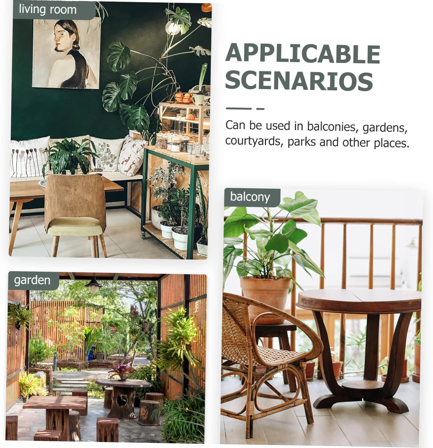 VOSAREA 1set Nordic Style Plant Stand for Indoor Balcony Elegant Flower Pot Holder Environmental-Friendly Floor Rack for Home Decor and Garden Use