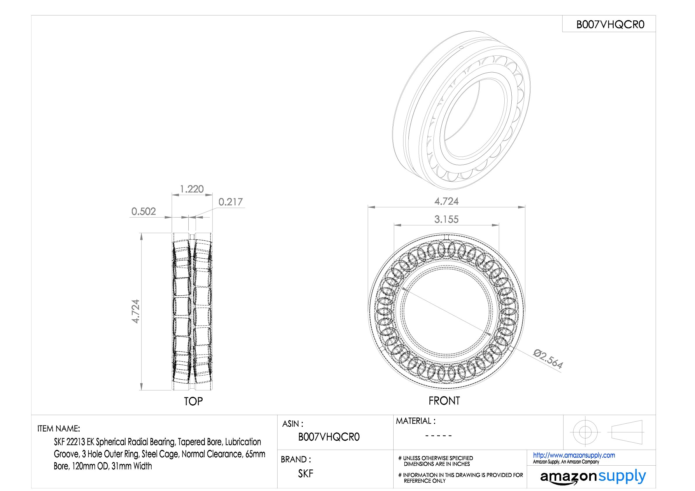 SKF Pendelrollenlager 22213 EK