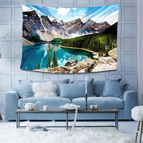 Miniatura 3 de Tucocoo Yosemite - Tapiz de paisajes, espejo de agua, reflejos, piedras de arroyo, tapiz de montaña para habitación