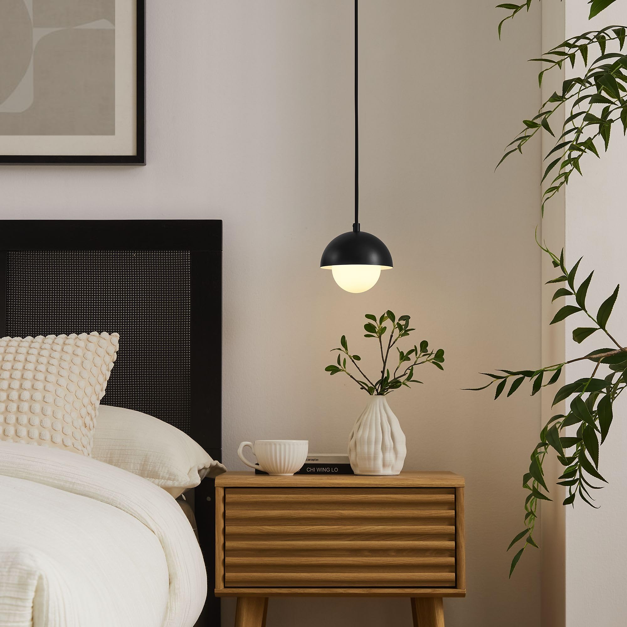 Modway Eclipse Globe Pendant Light in Black