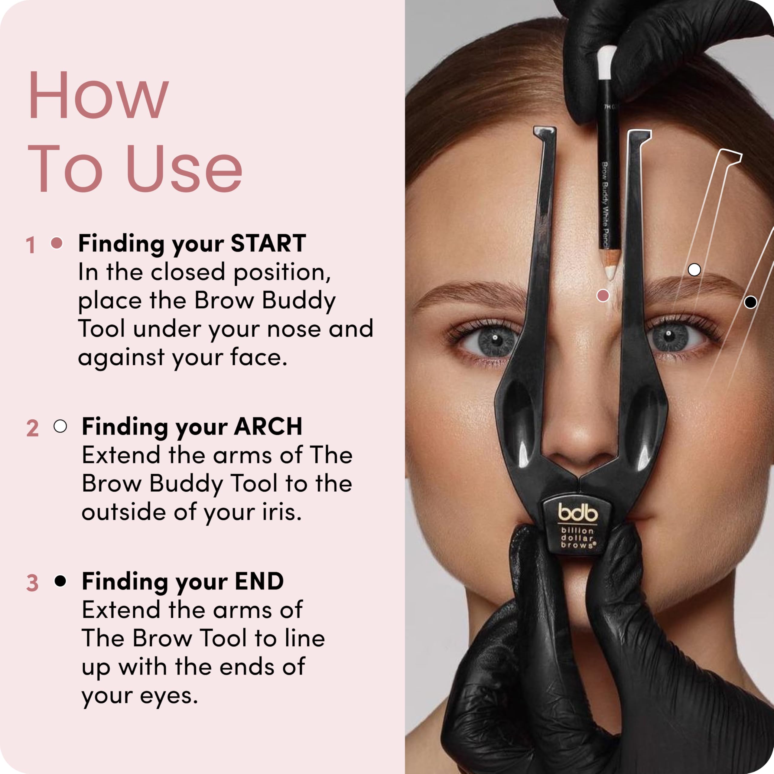billion dollar brows 2-częściowy zestaw do brwi Buddy Contour Stencil Microblading do symetrycznych brwi, czarny