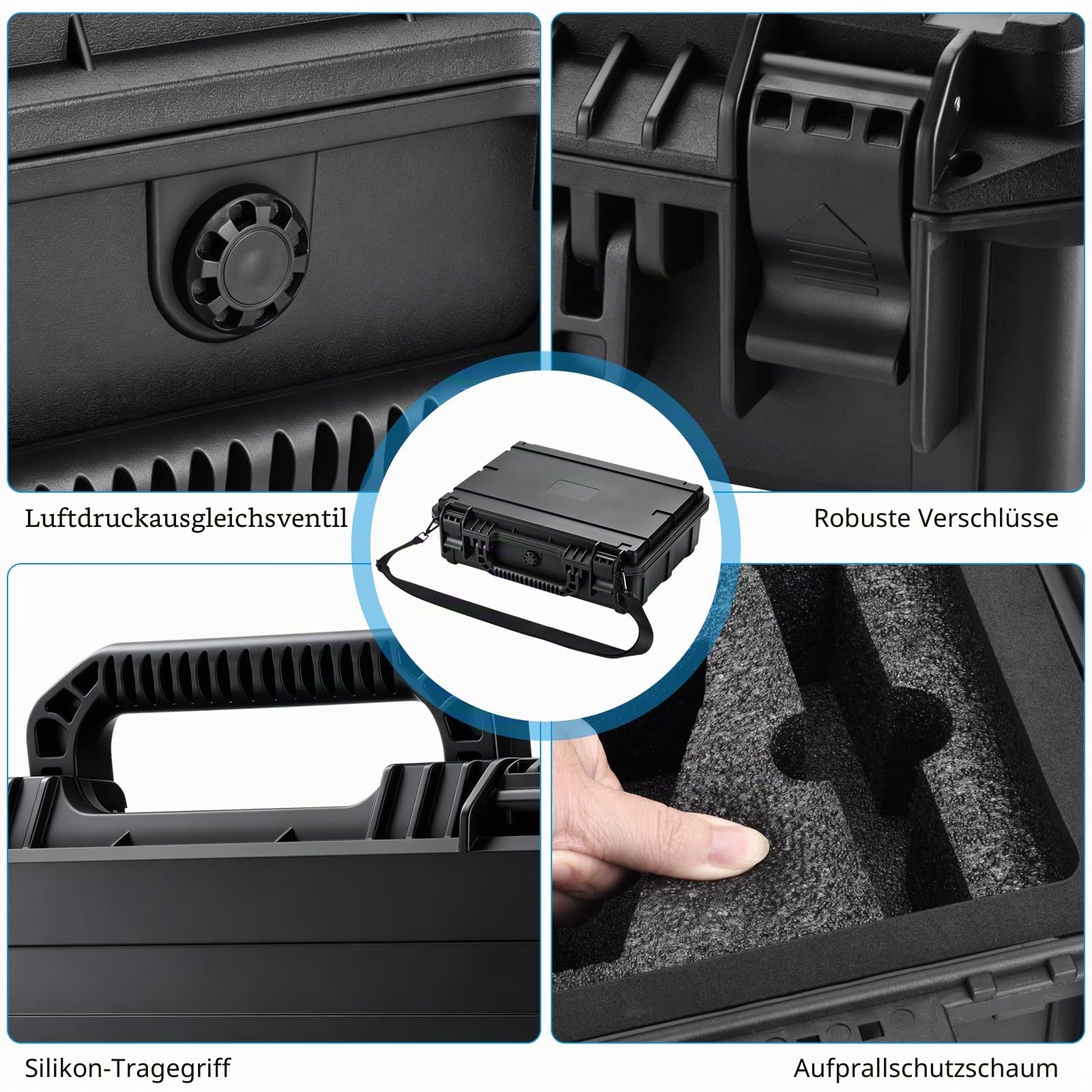 Starlink Mini Tasche, mit Metall Montagestativ, wasserdicht & stoßfest, Hartgehäuse für sämtliches Starlink Mini Zubehör, ideal für Camping, Reisen und Wohnmobile