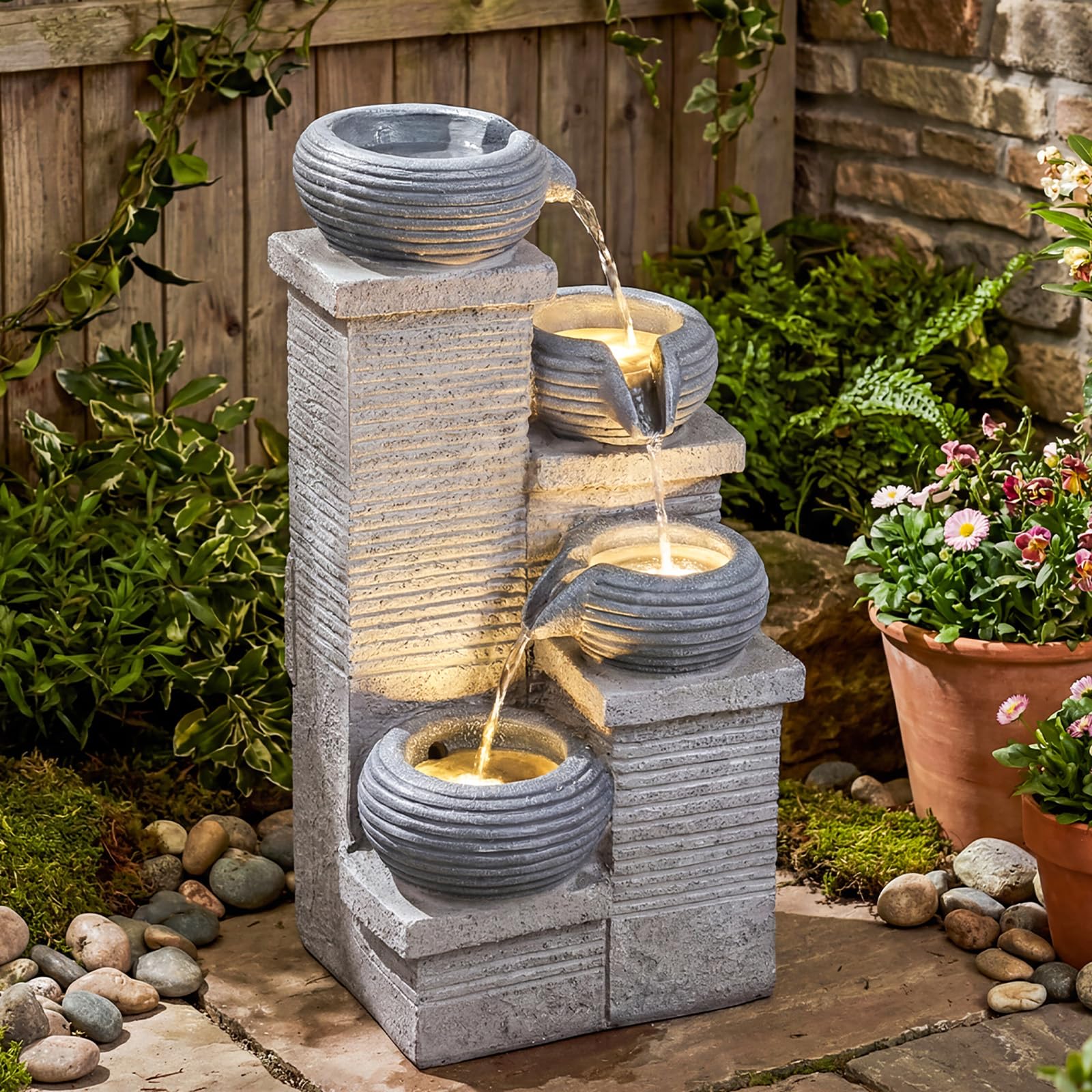 Giantex 4-Tier Cascading Bowls Fountain
