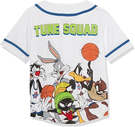 Space jam Boys' Tune Squad Boys Baseball Jersey Button Down Shirt