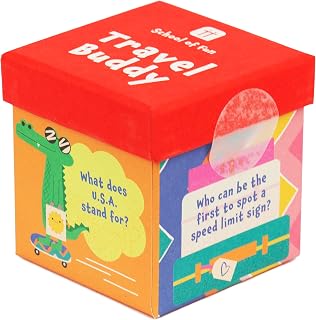 Talking Tables Kids Trivia Travel Game|Pocket Size Journey Questions to Play Whilst Travelling in Car, Train or at Home| Boredom Busters or Secret Santa Stocking Filler