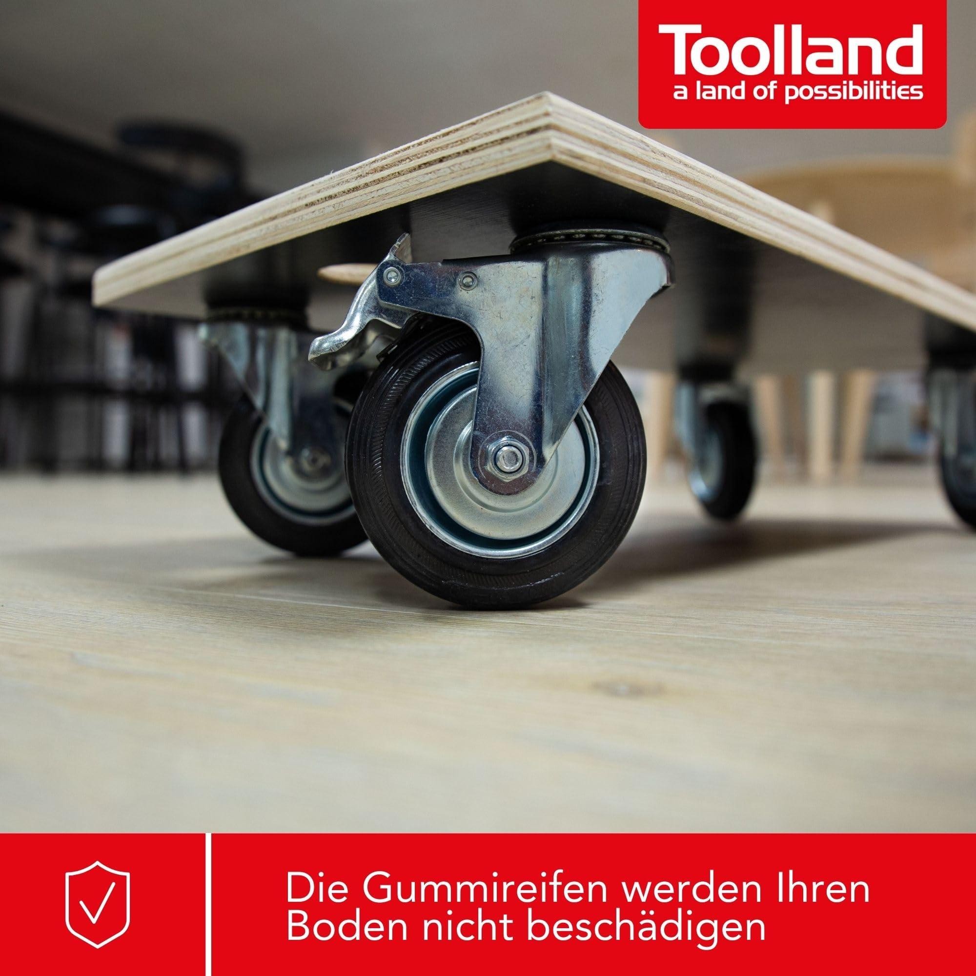 Toolland - QT111 Transport-Roller, Max Tragkraft 400 kg, 575 mm x 300 mm Abmessungen 175682, Mehrfarbig, (L x B) 575 mm x 300 mm