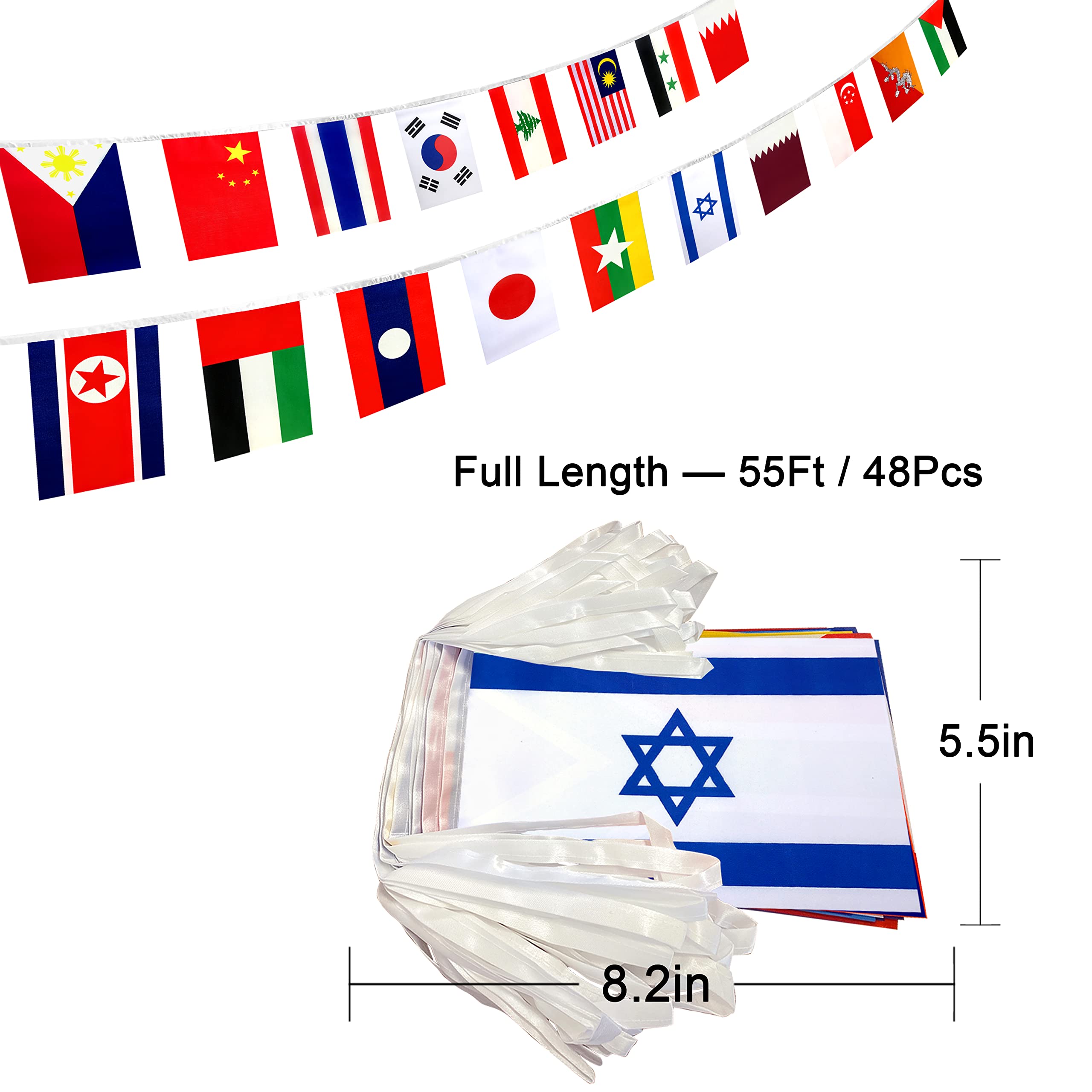 Länderflaggen Polyester Internationale Flaggen Set 20 Länder - 3x5 Fuß Polyester Mit Messingösen Länder Flaggen