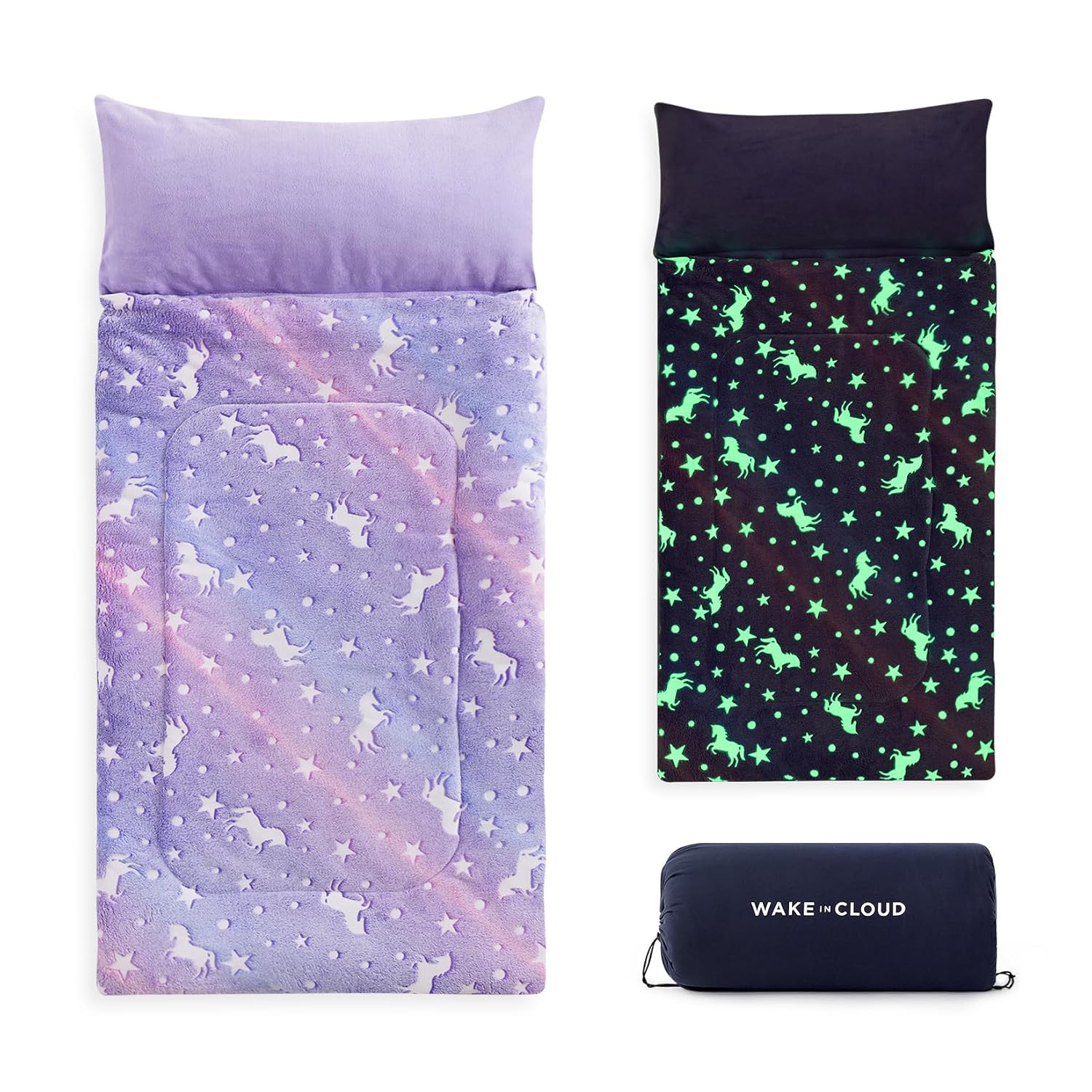 Wake In Cloud Glow in The Dark Sleeping Bag with Pillow